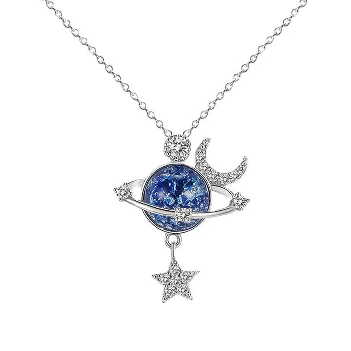 Starry Sky Moon Zircon Necklace