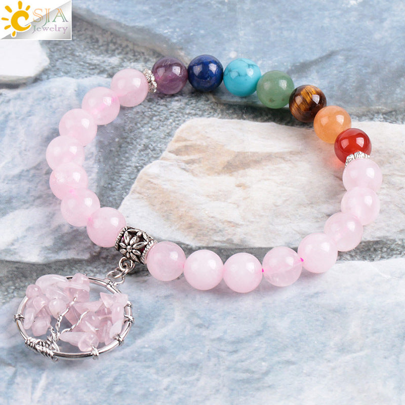 Natural colored crystal jewel bracelet