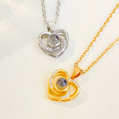 Diamond studded heart necklace