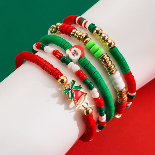 Gold elk bell Christmas bracelet