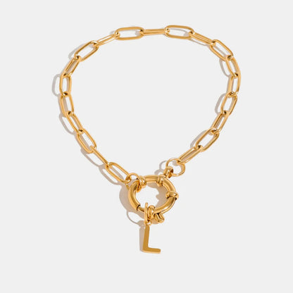 18K Gold-Plated Stainless Steel Letter L Bracelet