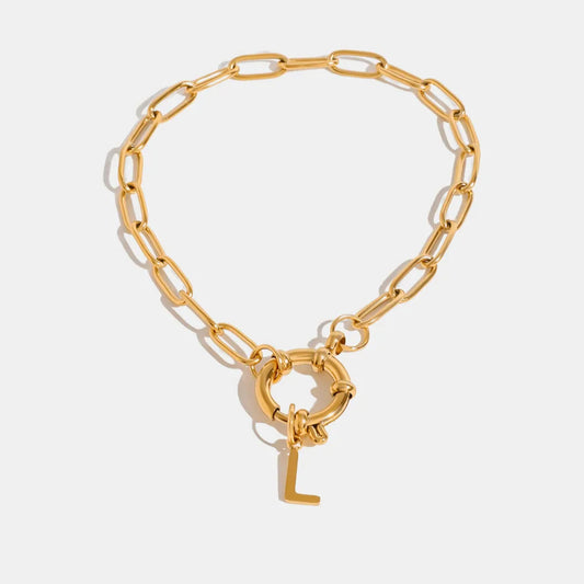 18K Gold-Plated Stainless Steel Letter L Bracelet