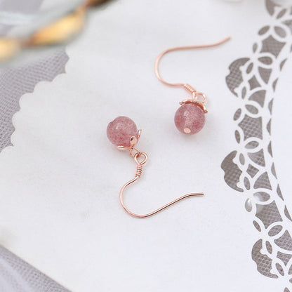 925 sterling silver strawberry crystal earrings