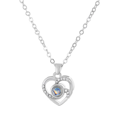Diamond studded heart necklace
