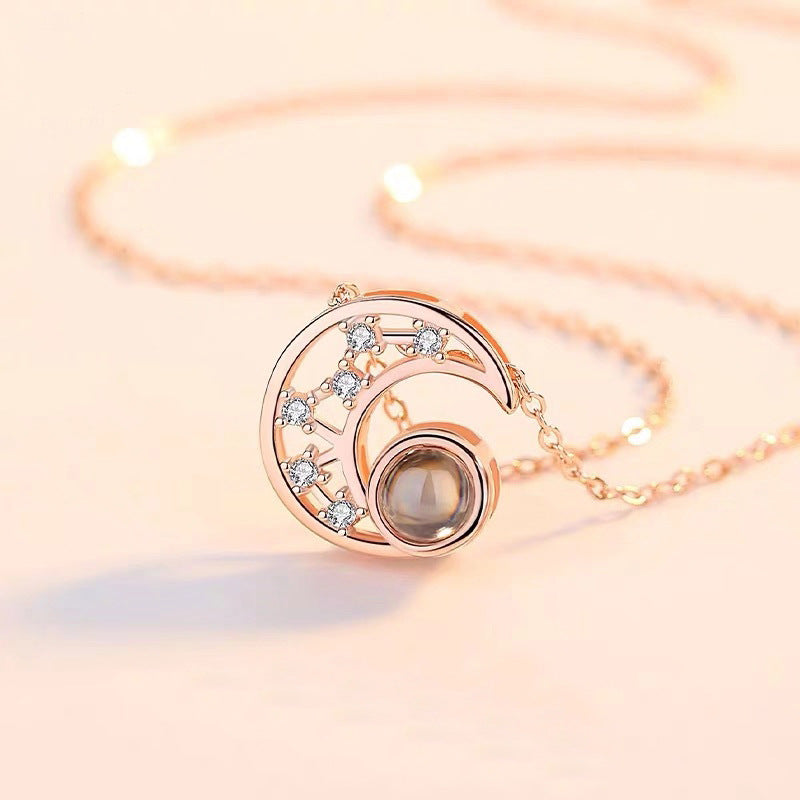 Star Moon Projection Necklace