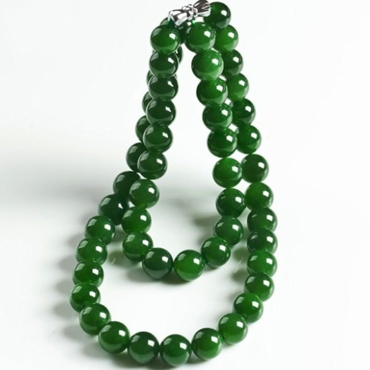 Pearl and jade necklace
