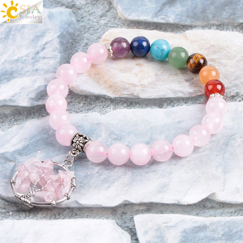 Natural colored crystal jewel bracelet