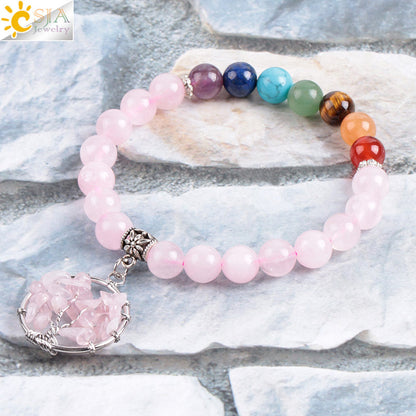 Natural colored crystal jewel bracelet