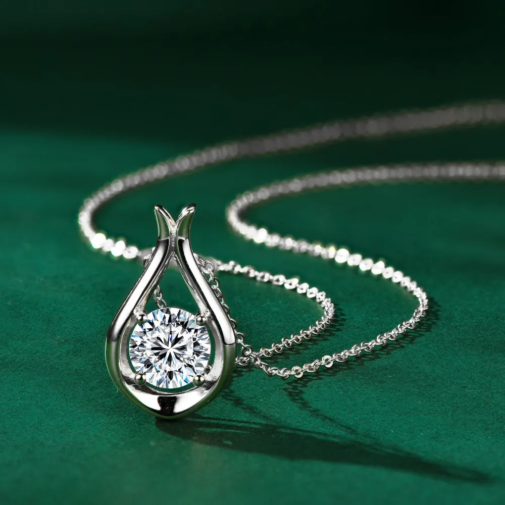 2 Carat Moissanite  Sterling Silver Necklace