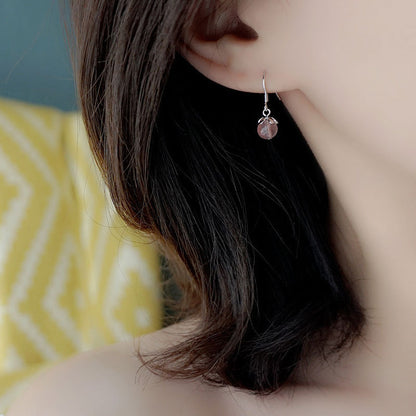 925 sterling silver strawberry crystal earrings