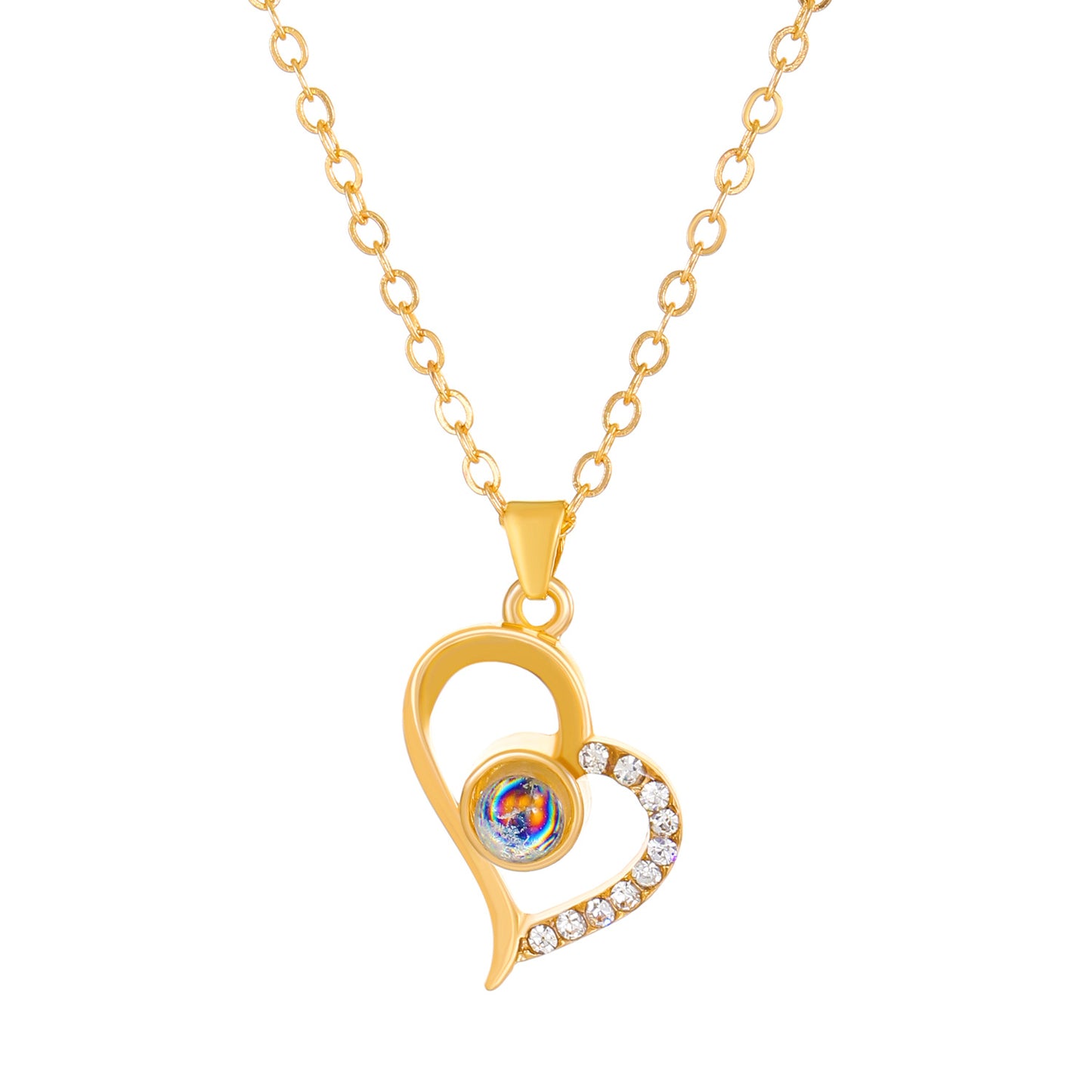 Diamond studded heart necklace