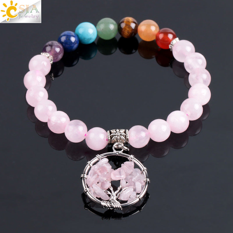 Natural colored crystal jewel bracelet