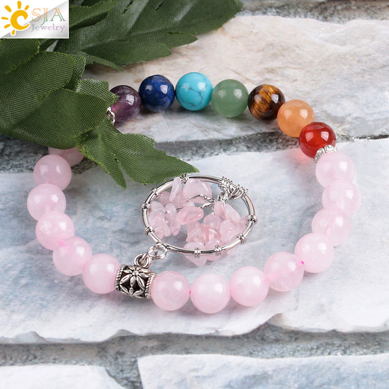Natural colored crystal jewel bracelet