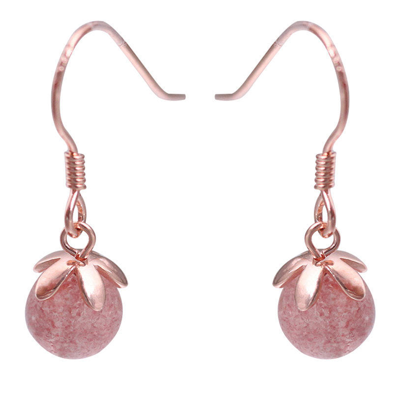925 sterling silver strawberry crystal earrings