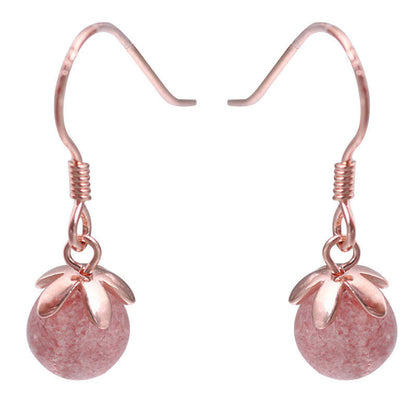 925 sterling silver strawberry crystal earrings