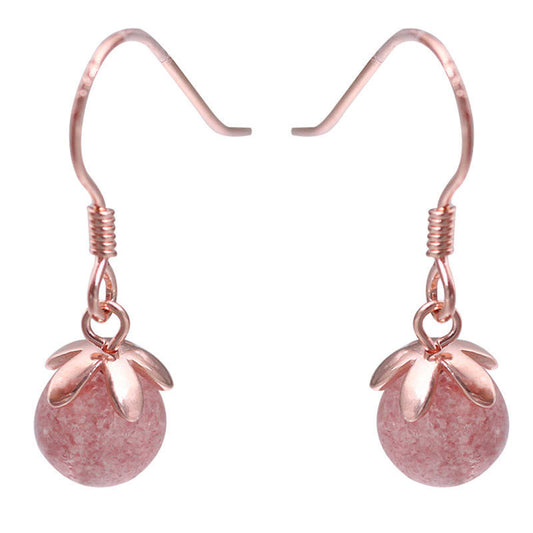 925 sterling silver strawberry crystal earrings