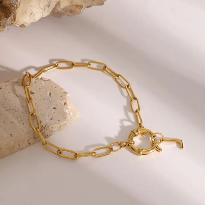 18K Gold-Plated Stainless Steel Letter L Bracelet