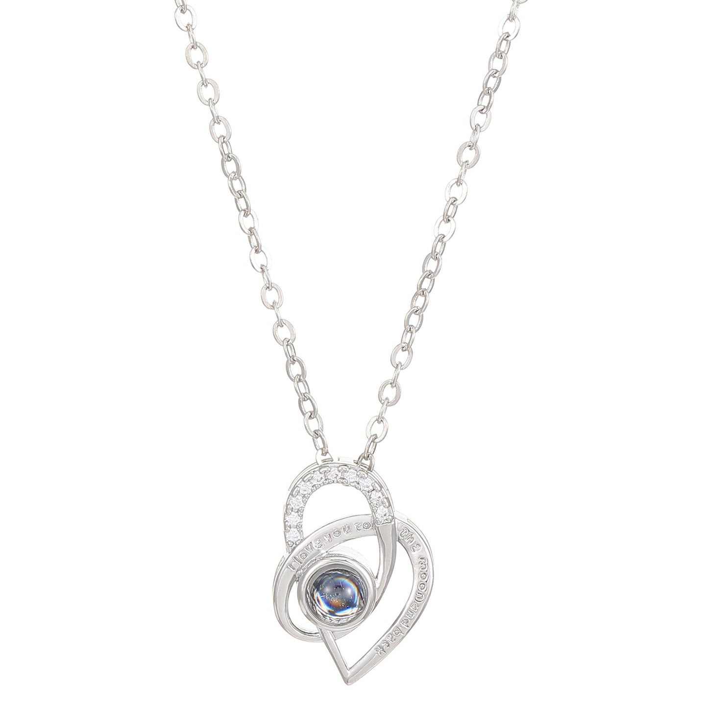 Diamond studded heart necklace