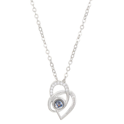 Diamond studded heart necklace