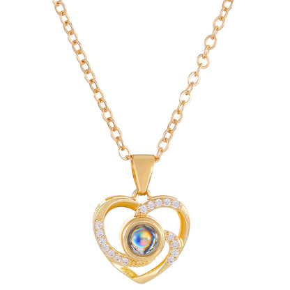 Diamond studded heart necklace