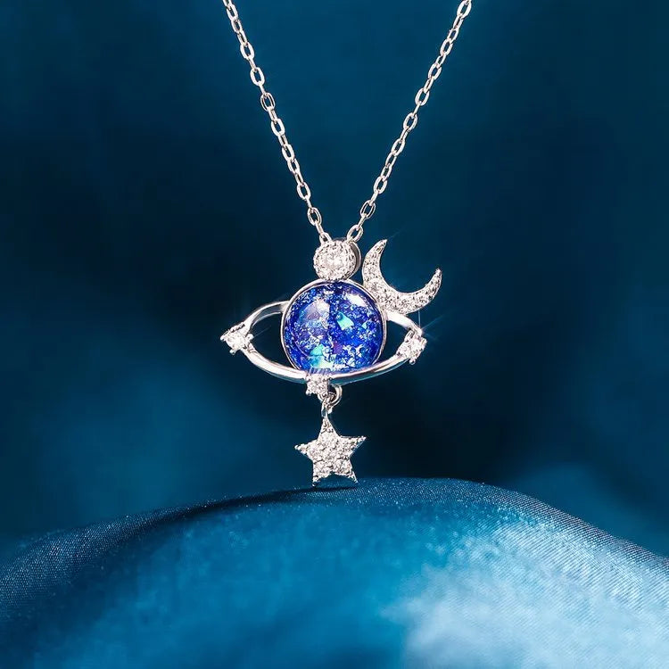 Starry Sky Moon Zircon Necklace
