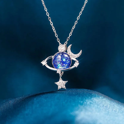 Starry Sky Moon Zircon Necklace