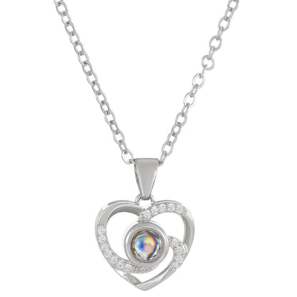 Diamond studded heart necklace