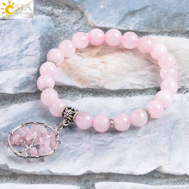 Natural colored crystal jewel bracelet