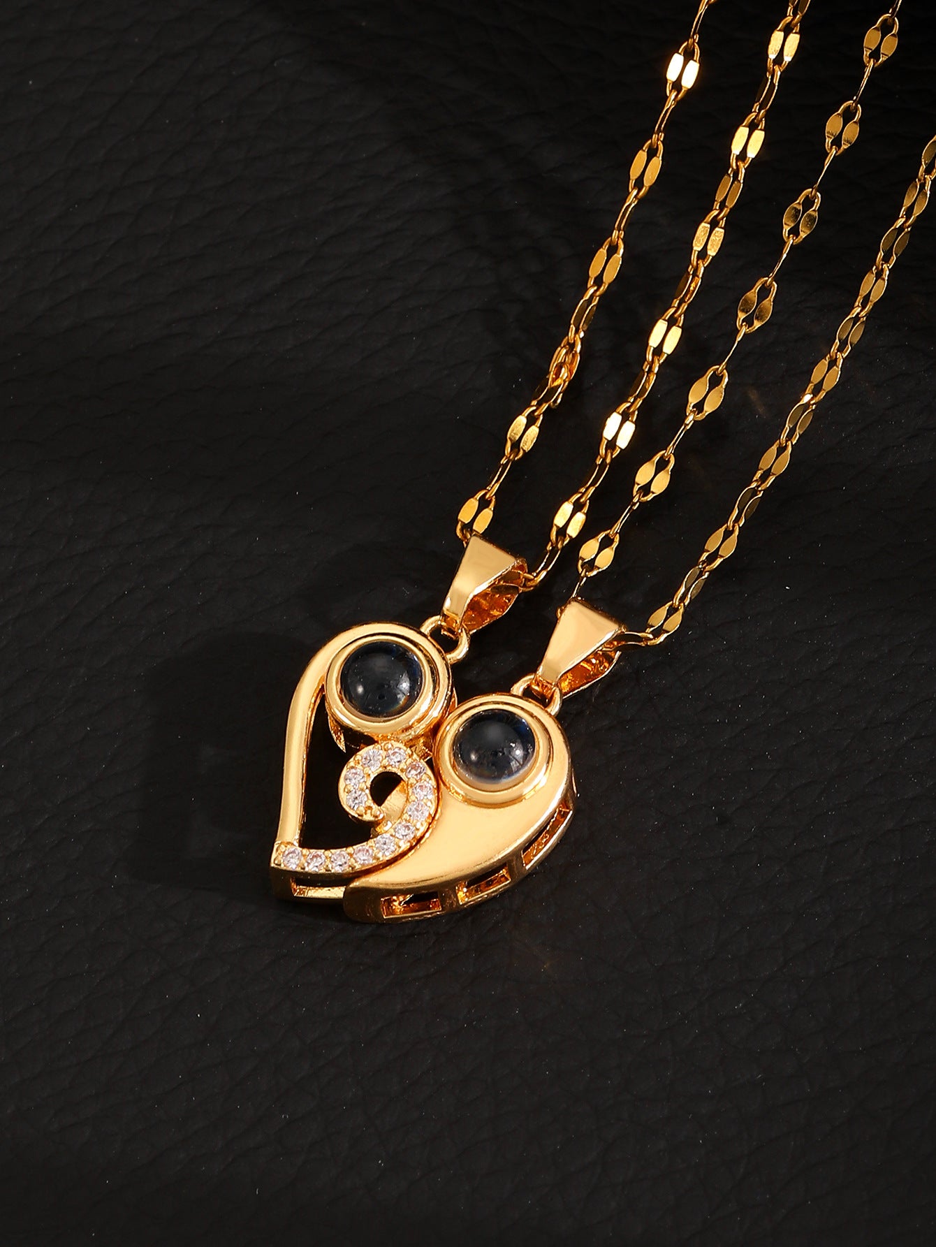 Diamond studded heart necklace