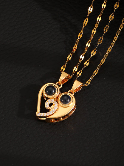 Diamond studded heart necklace