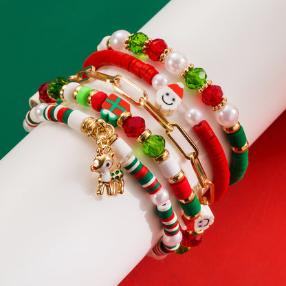 Gold elk bell Christmas bracelet