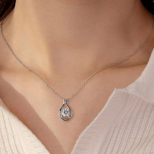 2 Carat Moissanite  Sterling Silver Necklace